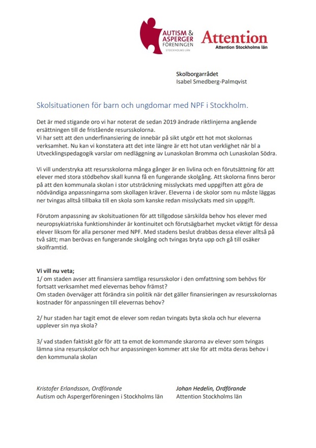 Skrivelse till Skolborgarråd 211129