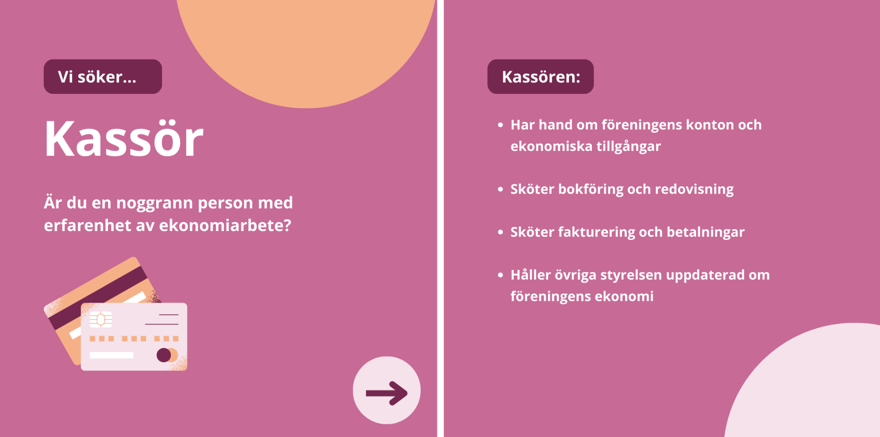 Vi söker kassör