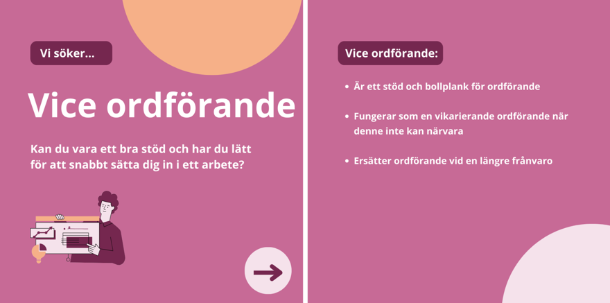 Vi söker vice ordförande