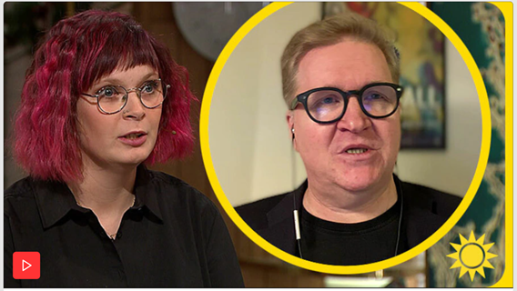 Bild på Joanna Halvardsson och Mats Jansson i TV4 Nyhetsmorgon