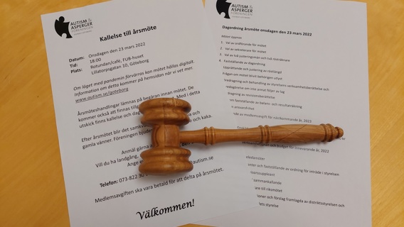 Dagordning till årsmöte och ordförandeklubba